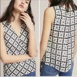 Maeve by Anthropologie Coralie Wrap Top Eyelet Cutout‎ Career Wear Casual D4